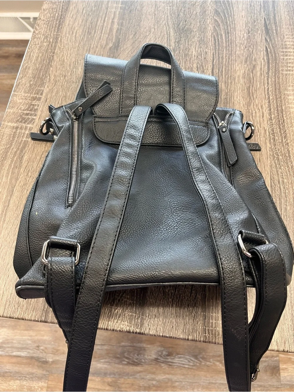 Darcy Marks London Black Pebble Leather Backpack